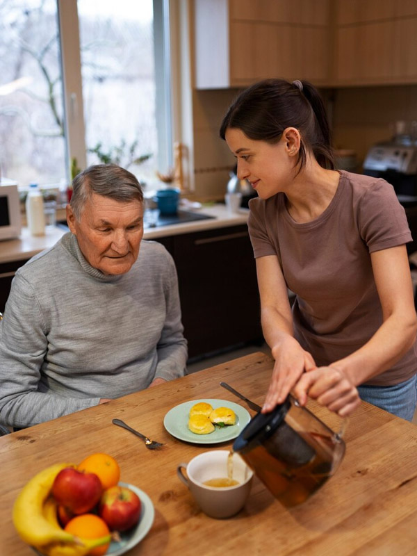 Residents and carers at Fehmida Senior Care Home